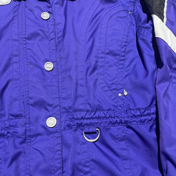 Vintage 90s Marker Purple Hooded Winter Ski Jacket - Picture 2 of 3
